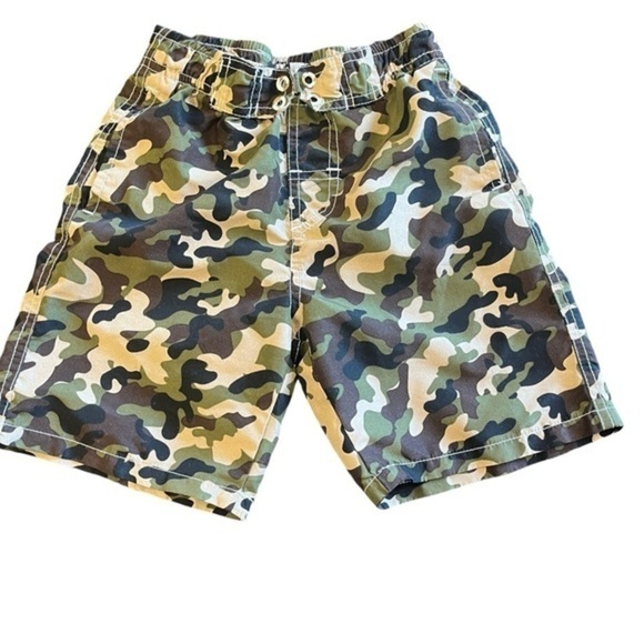Kute n Koo swim pull-on trunks camouflage elastic waist lining pockets Boy 5 - Picture 1 of 12